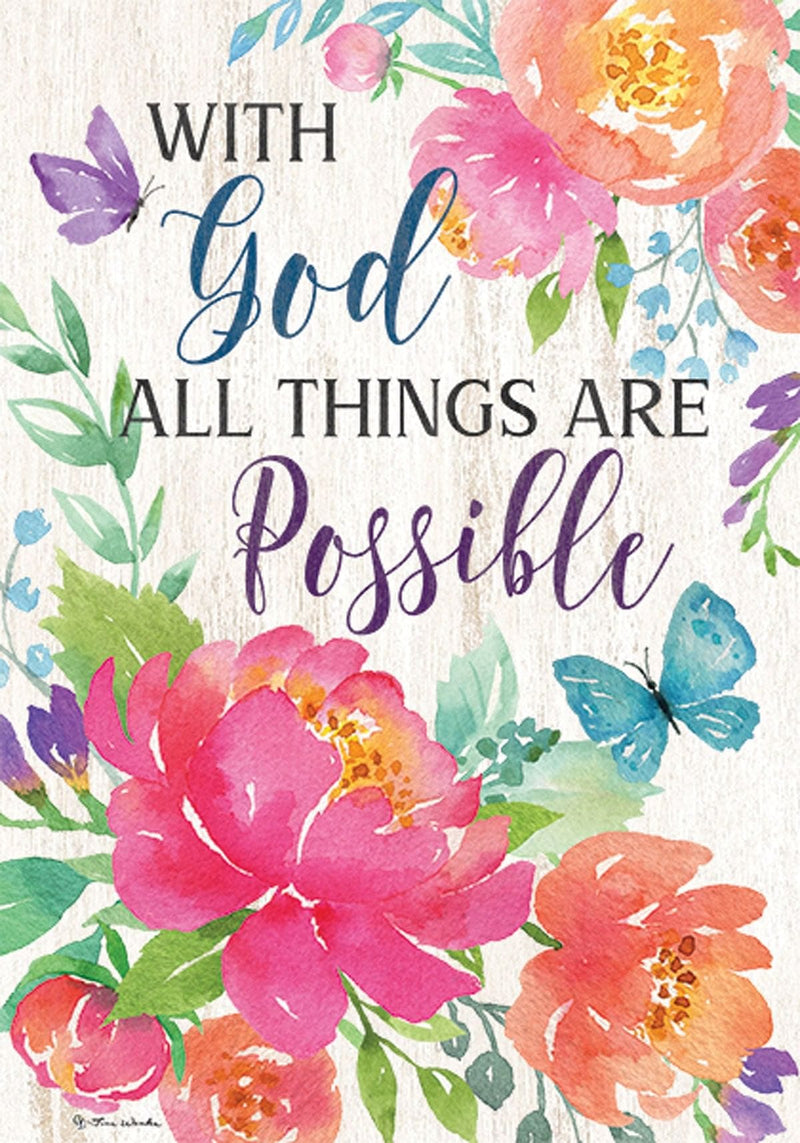 With God All Things are Possible - Garden Flag - 28x40 - Shelburne Country Store