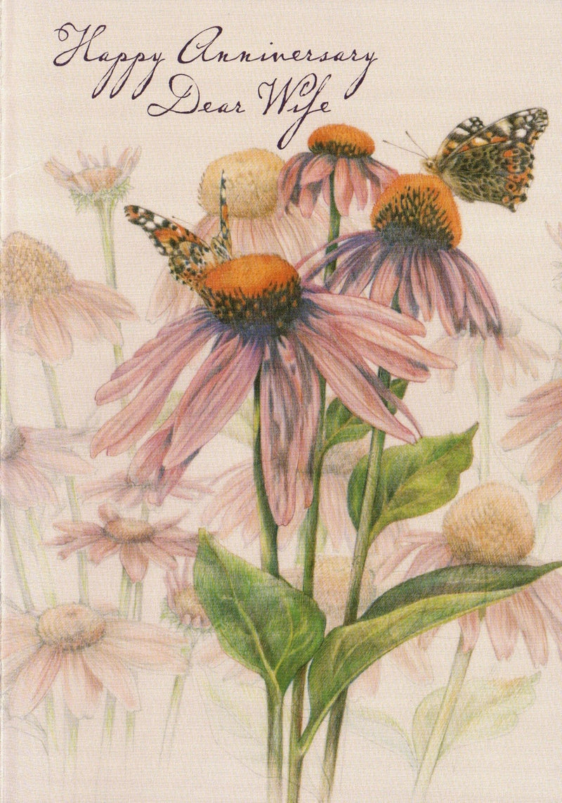 Anniversary Card - Daisies and Butterflies - Shelburne Country Store
