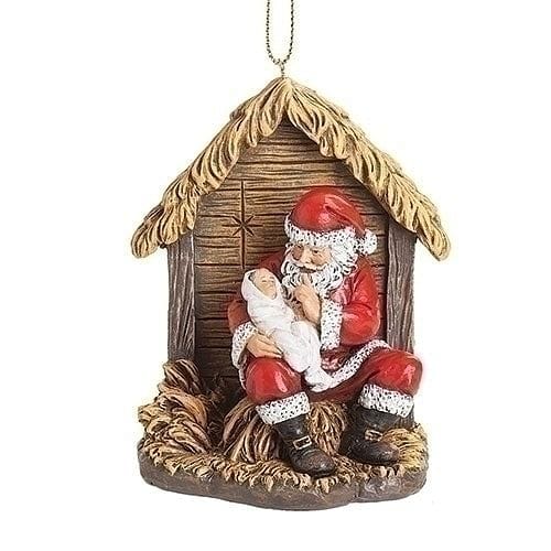 Hush Baby Jesus - Santa with Christ Child ornament - Shelburne Country Store