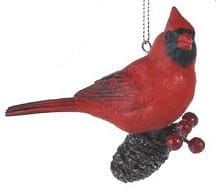 Caged Look Bird Ornament - Red - Shelburne Country Store