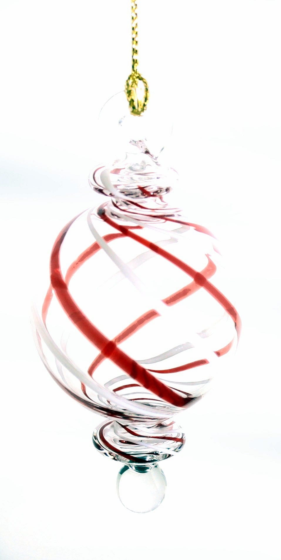 3.5" Candy Cane Stripe Blown Glass Ornament -  Style #1 - Shelburne Country Store