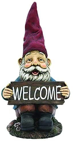 14 inch Gnome with Welcome Sign - Shelburne Country Store