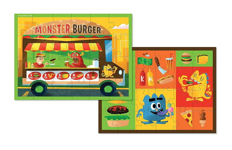 2 Sided Monster Burger Food Truck  24 Piece Puzzle - Shelburne Country Store