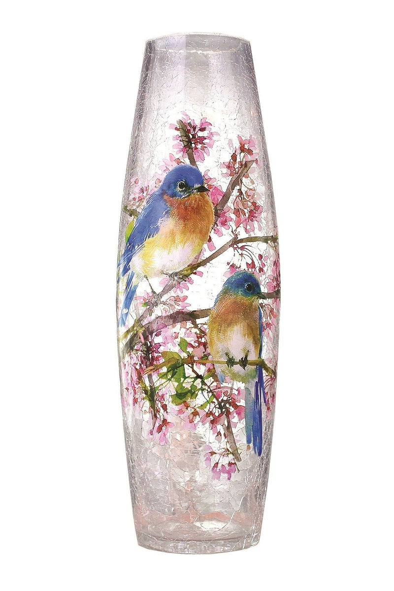 Bluebirds Lighted Vase - 4x4x11.75 - Shelburne Country Store