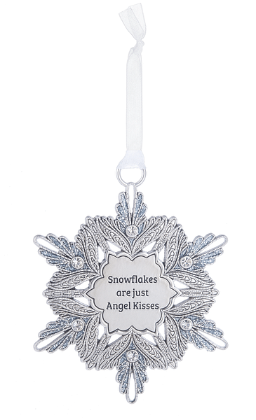 Gem Snowflake Ornament - Snowflakes are just Angel Kisses - Shelburne Country Store