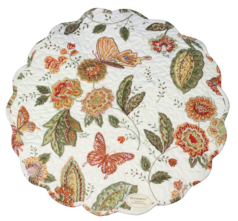 Park Designs 'Butterfly' Quilted Round Placemat - Shelburne Country Store