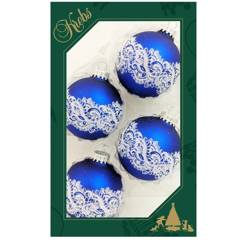 Royal Velvet 2 5/8" Ball with White Glitter Lace Band - Shelburne Country Store
