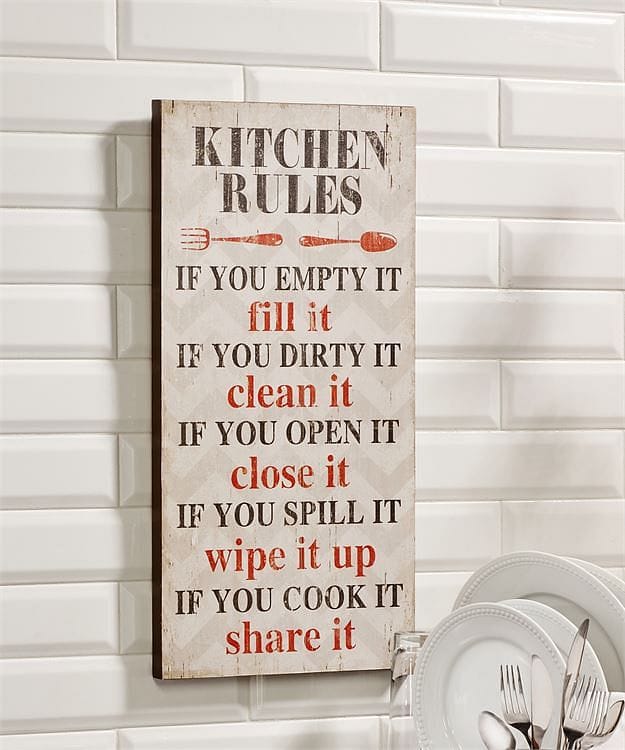 Kitchen Rules Design Wall Plaque - Shelburne Country Store