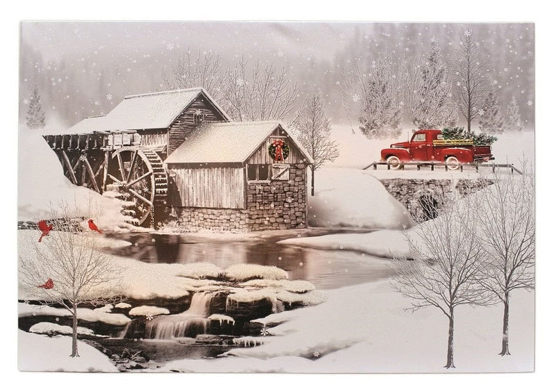 Battery Operated Lit Printed Canvas Scene - - Shelburne Country Store