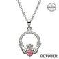 October Claddagh Birthstone Necklace with Swarovski Crystals - Shelburne Country Store