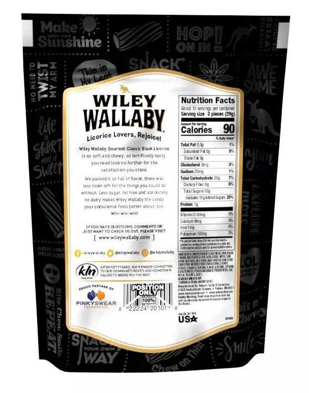 Wiley Wallaby Licorice - 10 Ounce - Black - Shelburne Country Store