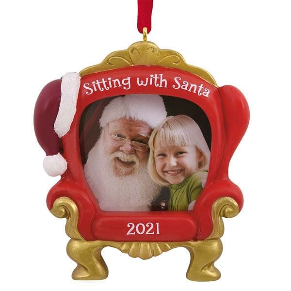 Sitting with Santa Photo Holder Dated Ornament - Shelburne Country Store