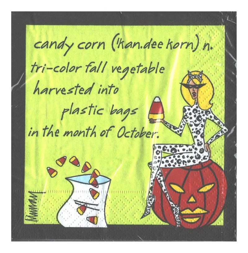 Candy Corn Beverage Napkin - Shelburne Country Store