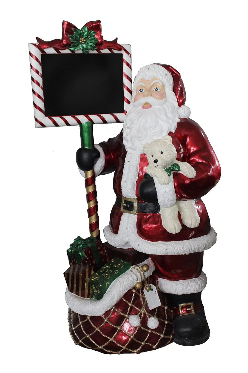 Resin LED Santa with Chalkboard - 58 Inches Tall - Shelburne Country Store
