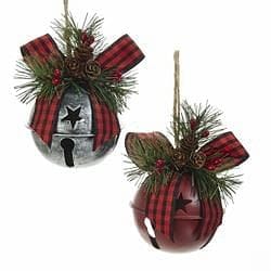 Metal Bell With Ribbon Ornament - Red Bell - Shelburne Country Store