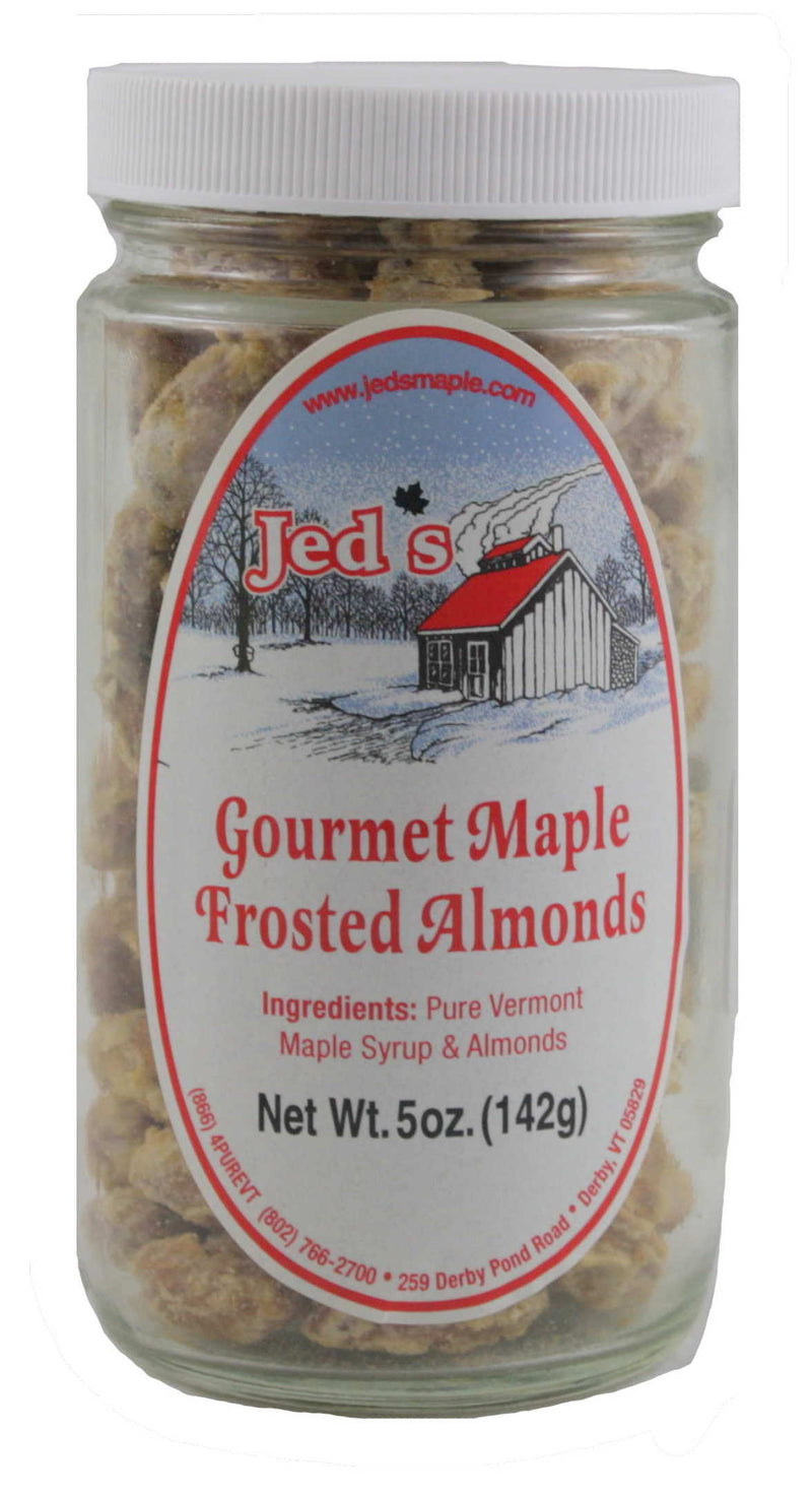 Jed's Maple Frosted Almonds - 5 oz Jar - Shelburne Country Store