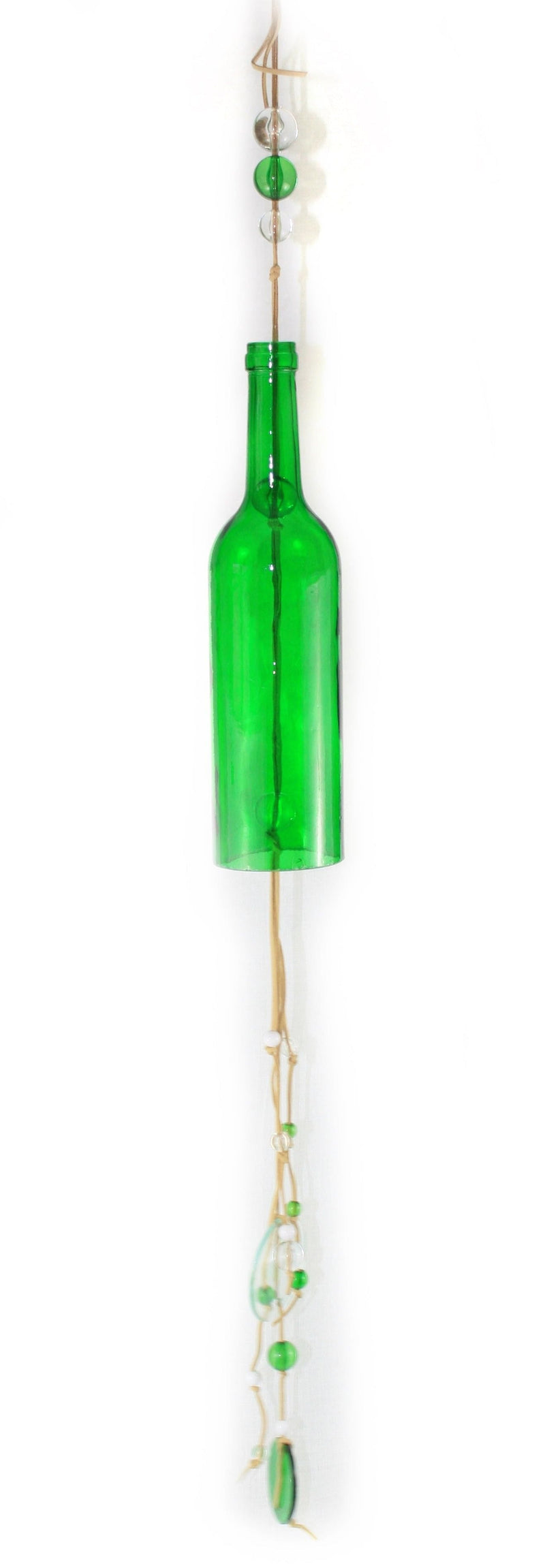 Glass Bottle Wind Chime -  Green - Shelburne Country Store