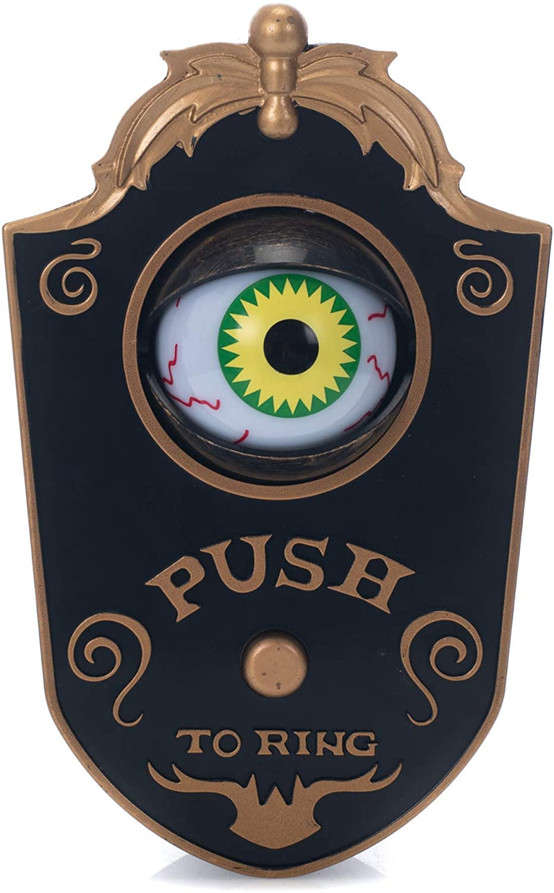 Haunted Doorbell Animated Eyeball Halloween Decoration with Spooky Sounds - Shelburne Country Store