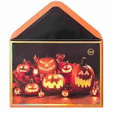 Sound and Light Up Pumpkin Halloween Card - Shelburne Country Store