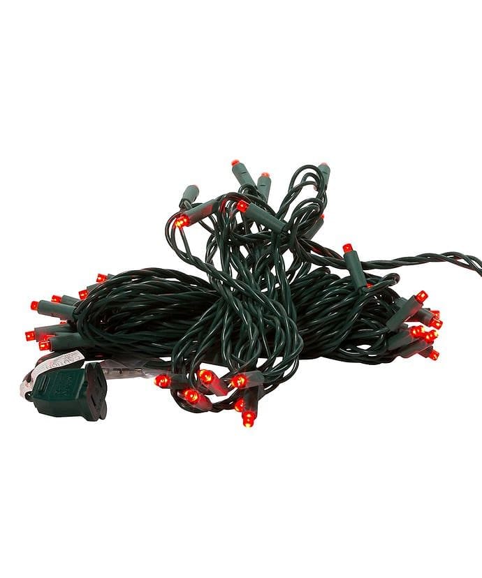 50-Light 5mm Red LED Green Wire Light Set - Shelburne Country Store