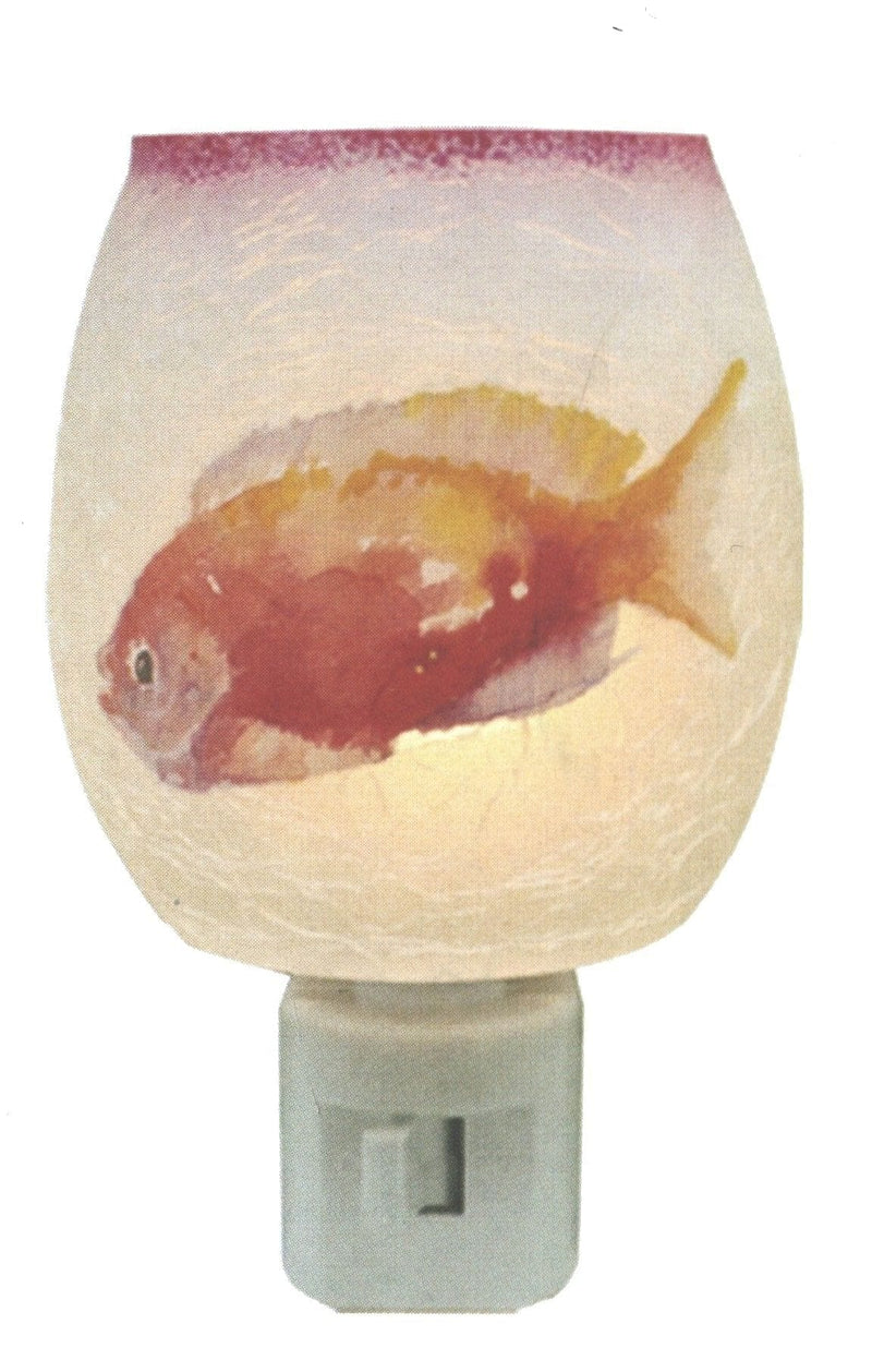 Glass Nightlight - Water Color Fish - - Shelburne Country Store
