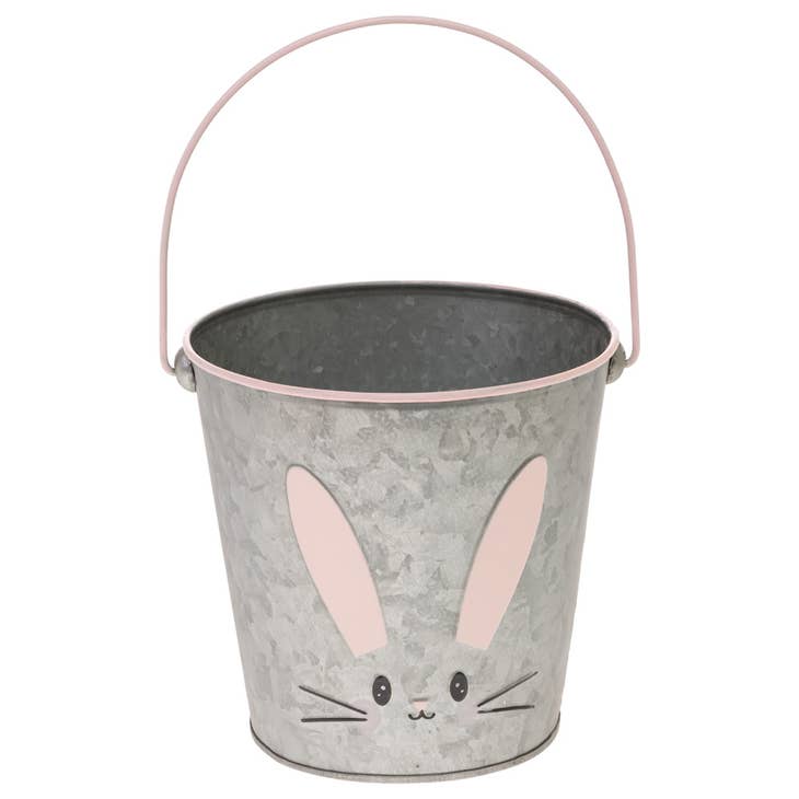 Tin Bunny Face Pail Easter Décor - Shelburne Country Store