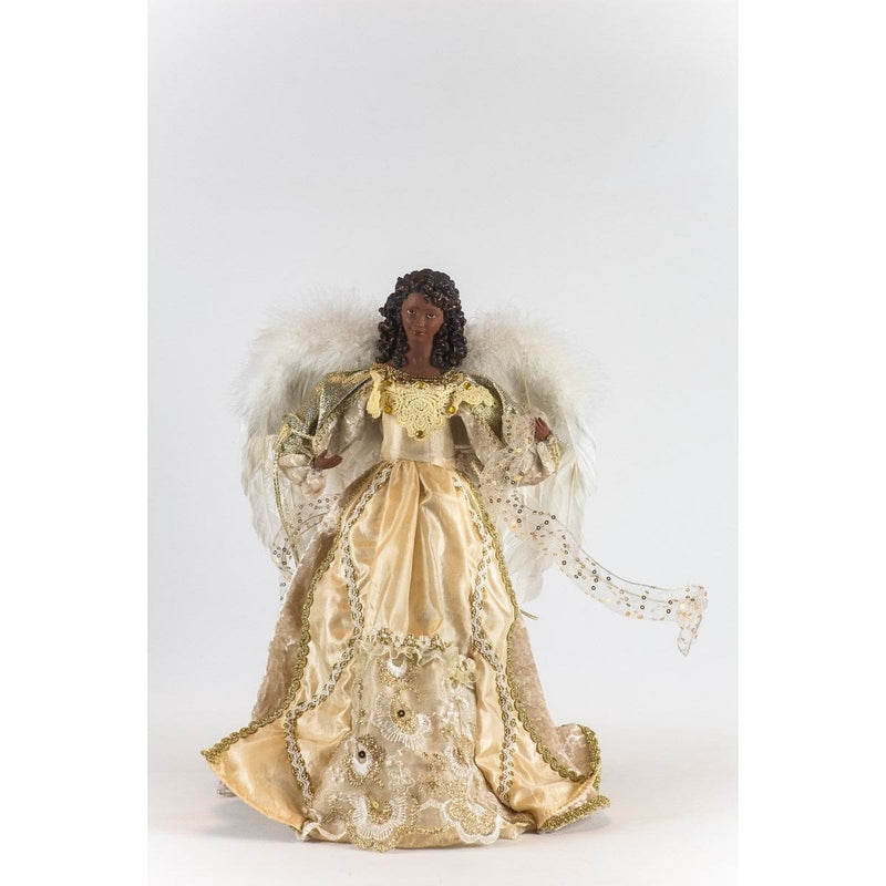 16 inch African American Angel in Gold Gown - Shelburne Country Store