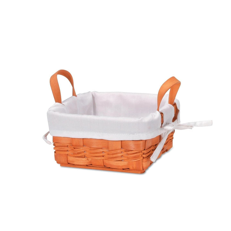 Chipwood basket with handles and liner - 7.25 inches long - Shelburne Country Store