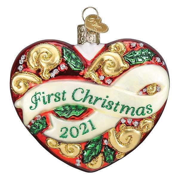 Old World Christmas 2021 First Christmas Heart Ornament - Shelburne Country Store