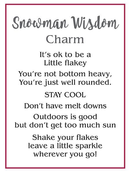 Snowman Wisdom Charm - Shelburne Country Store