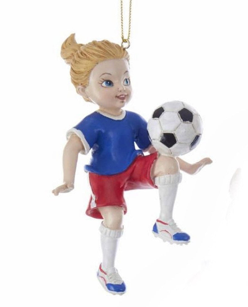 4 inch Soccer Girl Ornament -  Brunette - The Country Christmas Loft