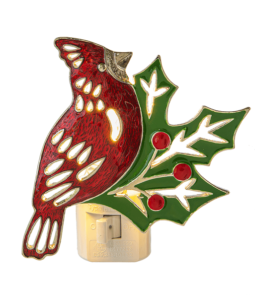 Cardinal & Holly Night Light - Shelburne Country Store