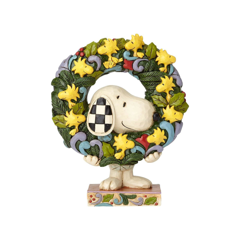 Snoopy with a Woodstock Wreath - Shelburne Country Store