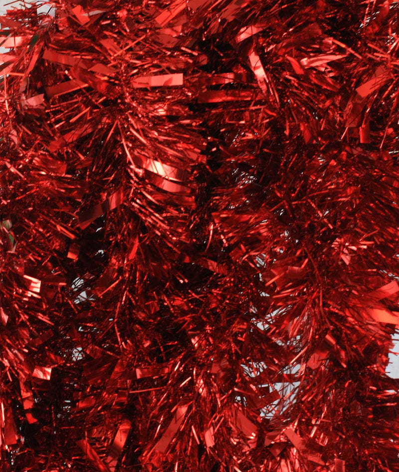 12 foot 6 Ply Luxury Tinsel Garland - Red - Shelburne Country Store