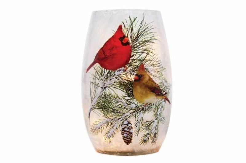 Christmas Cardinals Pre-lit Vase 5.25 x 3.25 - Shelburne Country Store