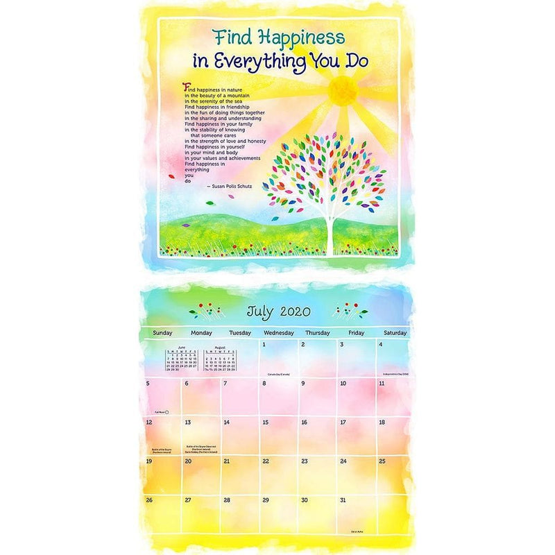 2020 Think Positive Thoughts Wall Calendar - Shelburne Country Store