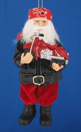 9 inch Motorcycle Santa Ornament - Shelburne Country Store