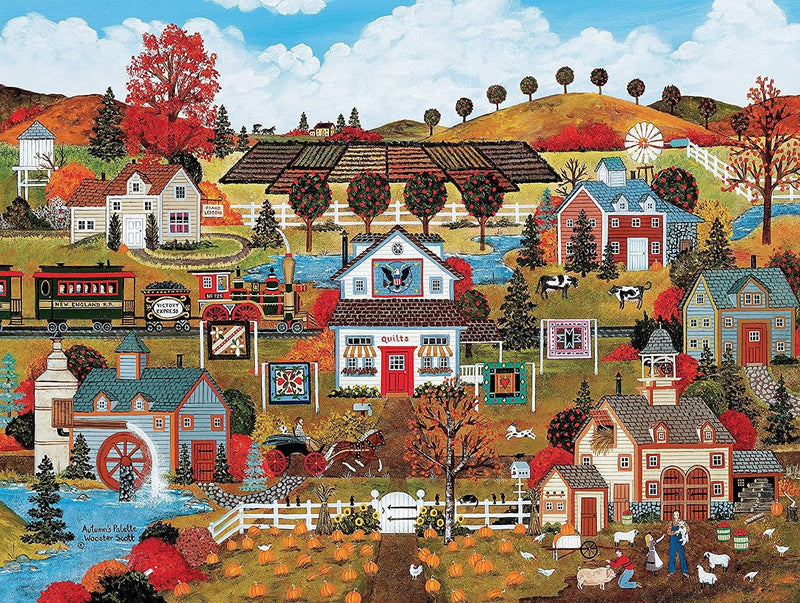Autumn's Palette Puzzle - Jane Wooster Scott 550 Piece Puzzle - Shelburne Country Store