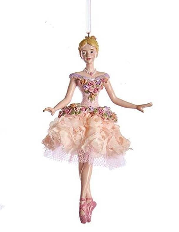 Blush Pink Ballerina Ornament -  Fourth Position - Shelburne Country Store