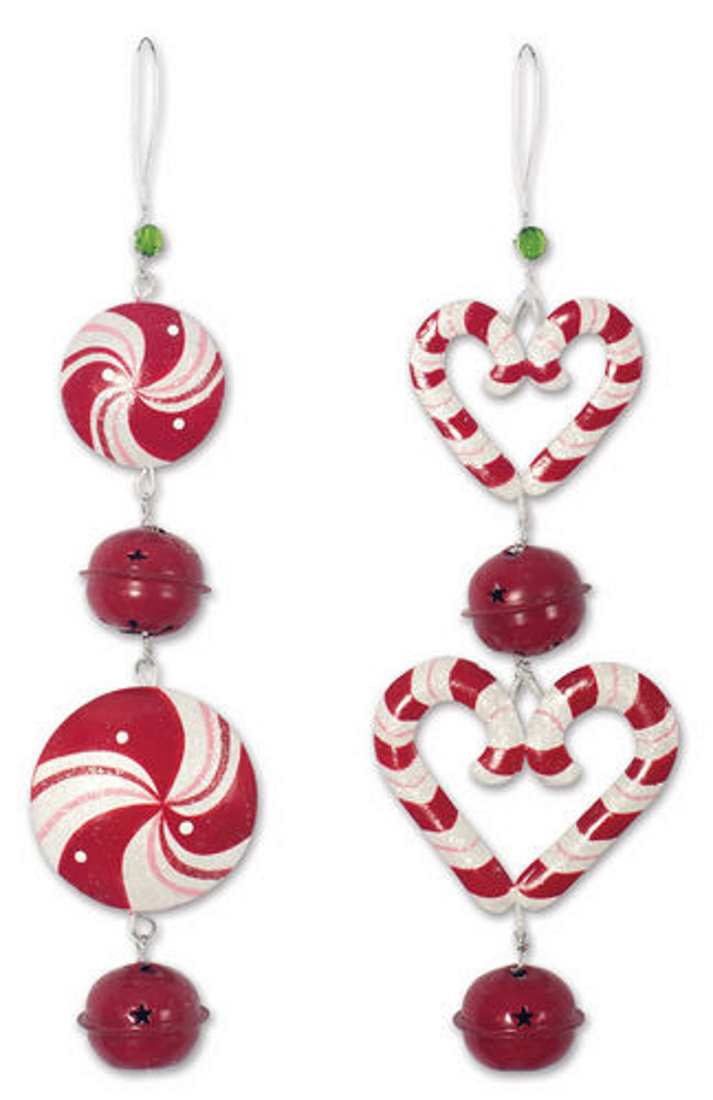 Peppermint Bell Ornament - Hearts - Shelburne Country Store