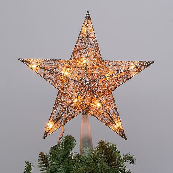 10 Inch Lighted Metallic Star Tree Topper - Shelburne Country Store