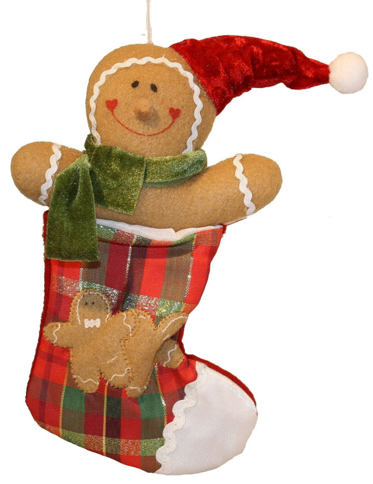 Plush Gingerbread Man Stocking - - Shelburne Country Store