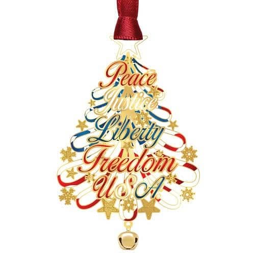 Patriotic Word Tree Ornament - Shelburne Country Store