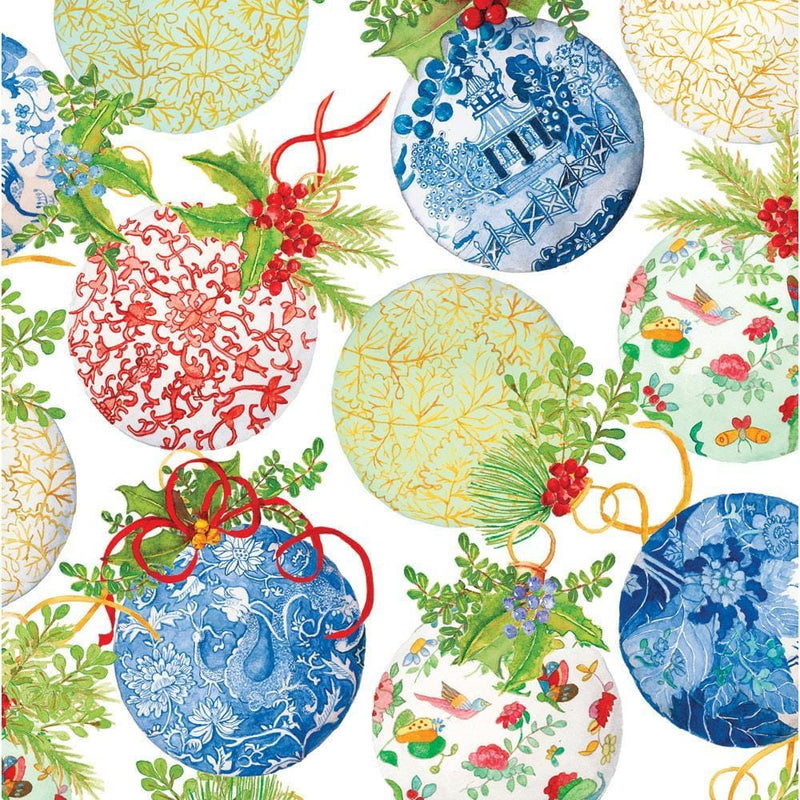 Porcelain Ornaments Gift Wrapping Paper - 30" x 8' Roll - Shelburne Country Store