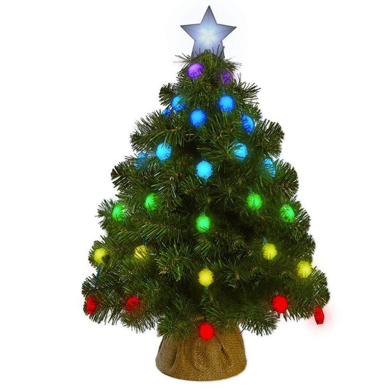 Tabletop Christmas tree with 50 full-color light show effects - Shelburne Country Store