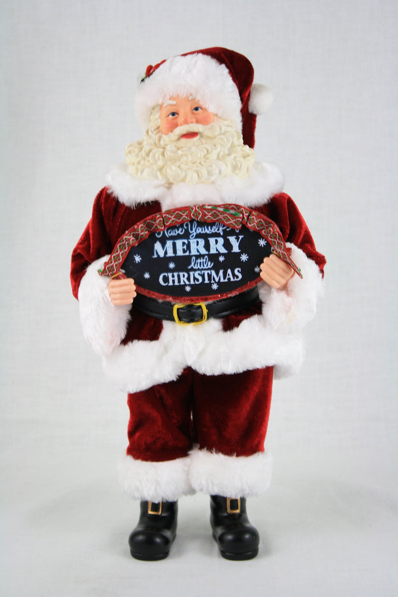 Santa Holding Merry Christmas Sign - 12 Inch - Shelburne Country Store