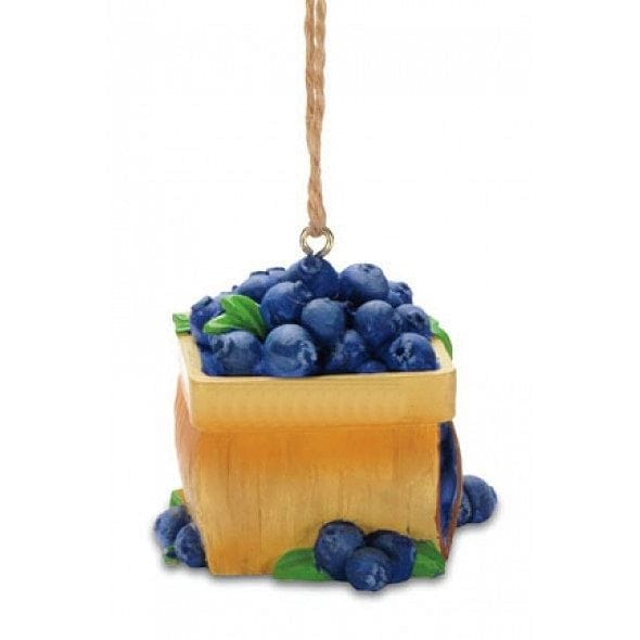 Handpainted Resin Blueberry Basket Ornament - Shelburne Country Store