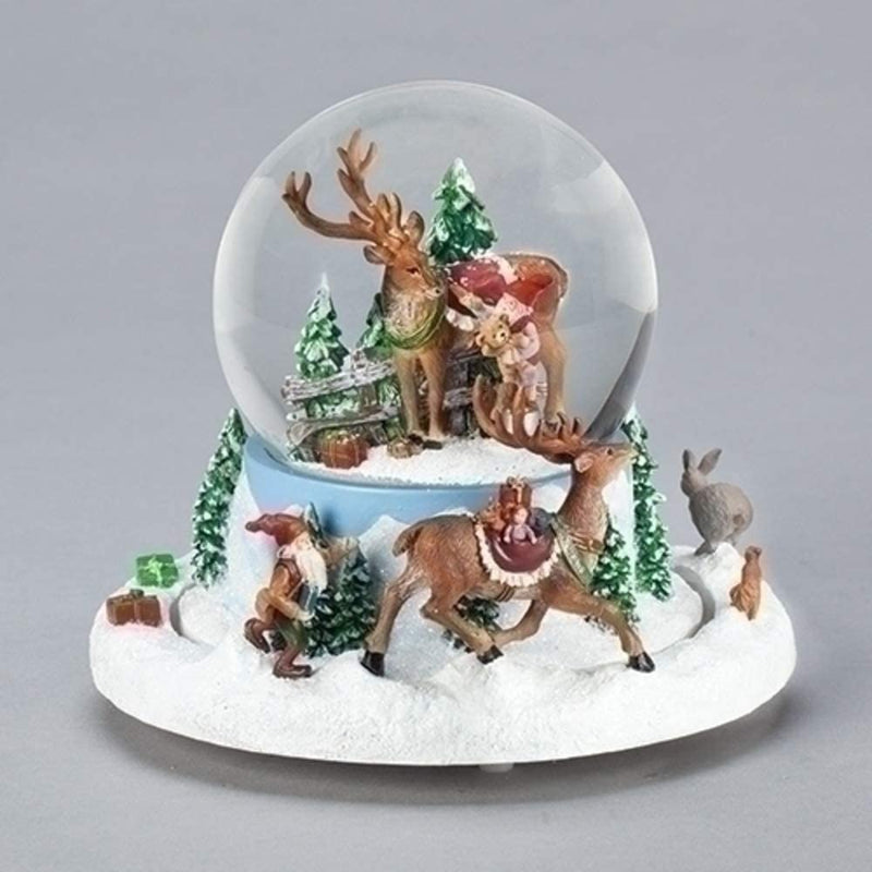 Elves Chasing Reindeer Musical Snowglobe - Shelburne Country Store