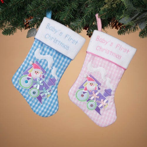 Baby's First Christmas Santa Train Stocking - - Shelburne Country Store