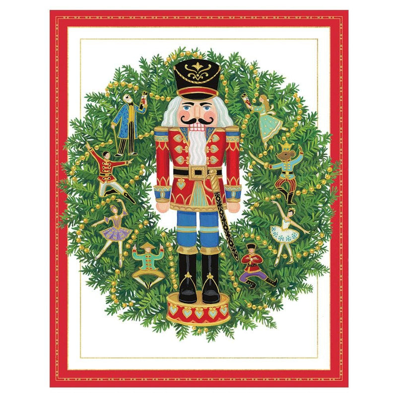 Nutcracker Wreath Mini Boxed Christmas Cards - 16 Count - Shelburne Country Store